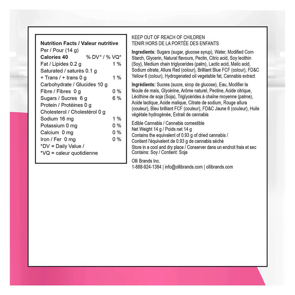 Sour Cherry & Watermelon THC/CBG/THCV Soft Chews <br>4 pack <br>THC 10mg | CBG 10mg | THCV 5mg - Image 3