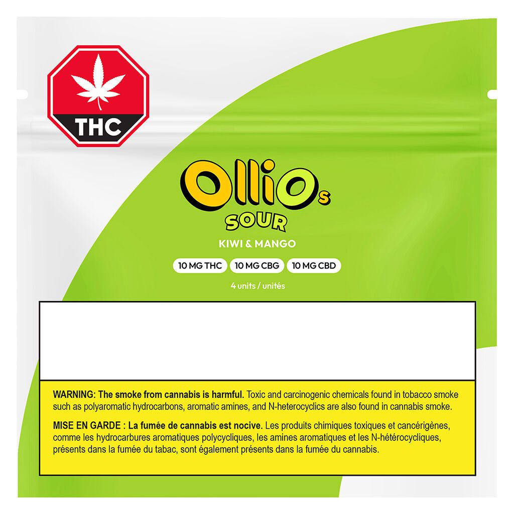 Sour Kiwi & Mango THC/CBG/CBD Soft Chews <br>4 Pack <br>THC 10mg | CBD 10mg | CBG 10mg - Image 2