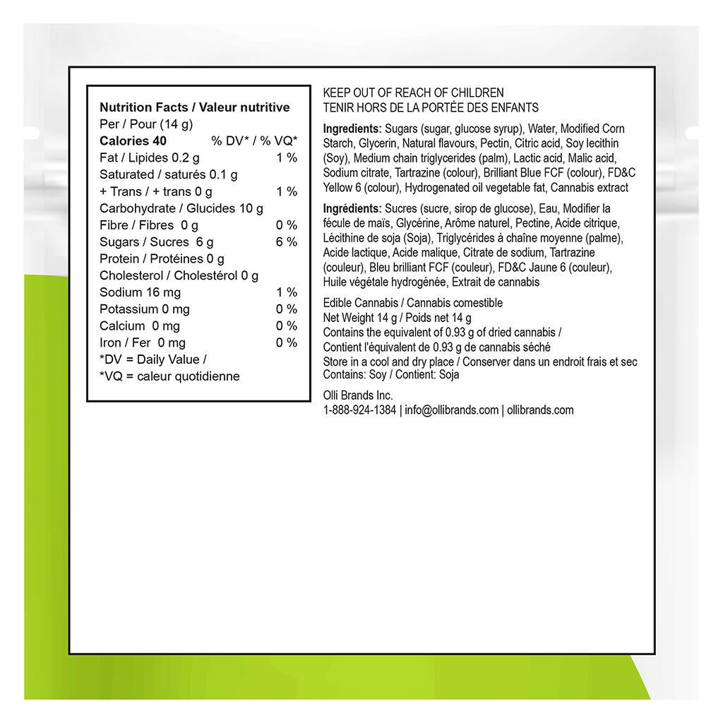 Sour Kiwi & Mango THC/CBG/CBD Soft Chews <br>4 Pack <br>THC 10mg | CBD 10mg | CBG 10mg - Image 3