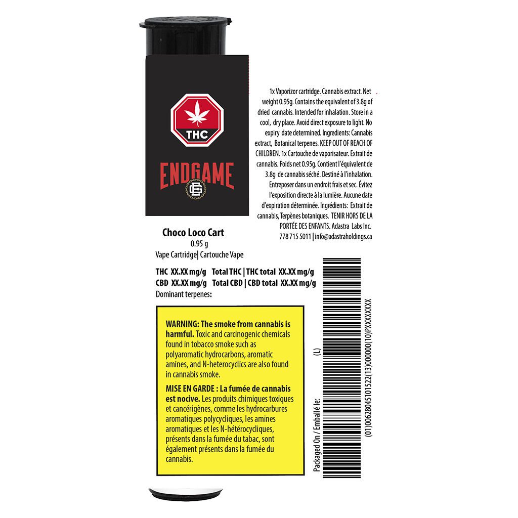 Endgame Choco Loco Cart 510 0.95g Montrose Cannabis