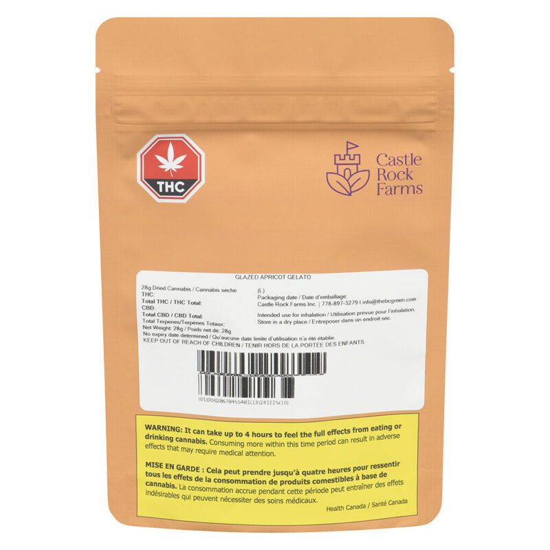 Castle Rock Farms Glazed Apricot Gelato 28g Montrose Cannabis