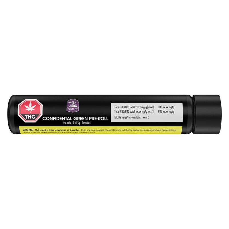 Confidential Green Pre-roll (Babysitta) 3 Pack <br>Indica <br>26.3% | 2.88% Terps - Image 2