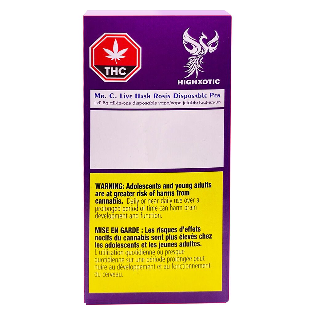 HighXotic Mr. C. Live Hash Rosin Disposable Montrose Cannabis