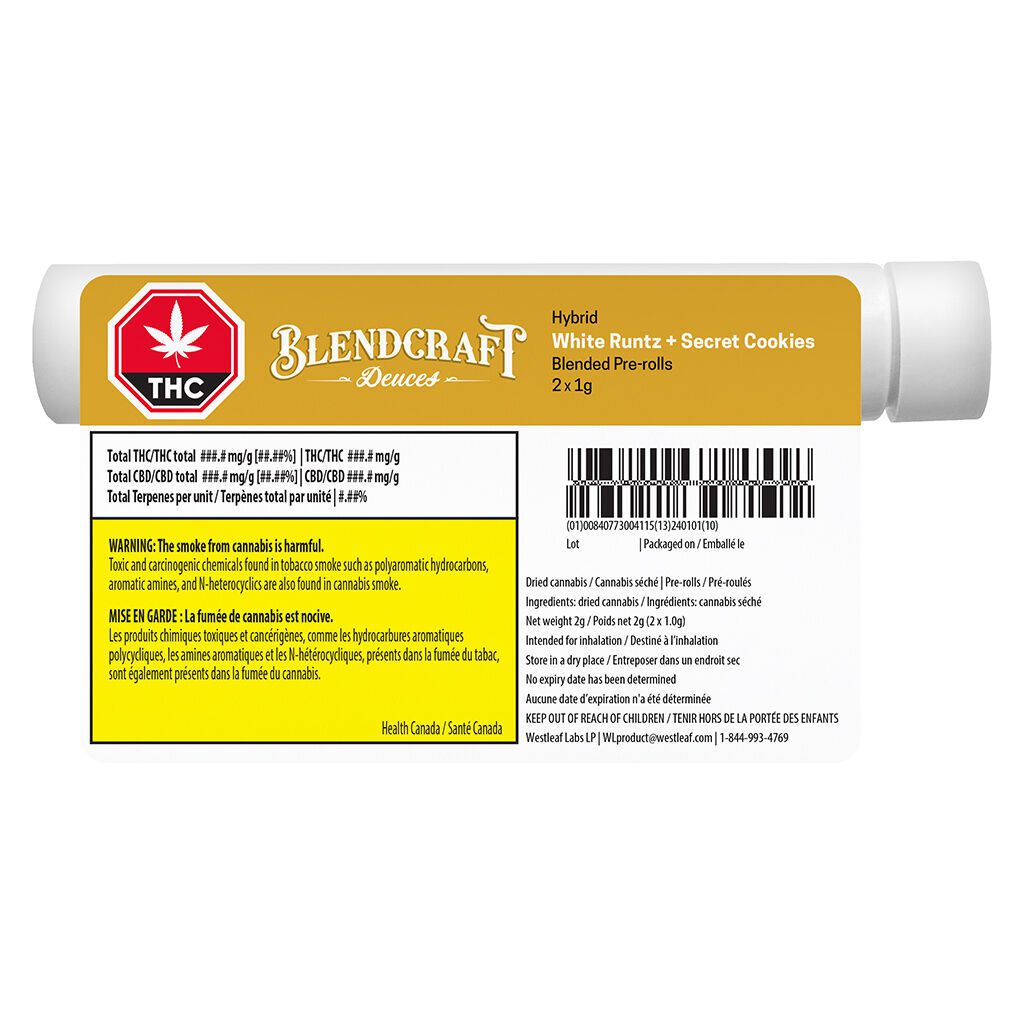 Deuces Hybrid (White Rntz x Secret Cookies) Pre-Rolls 2 Pack <br>Hybrid <br>27% - Image 3