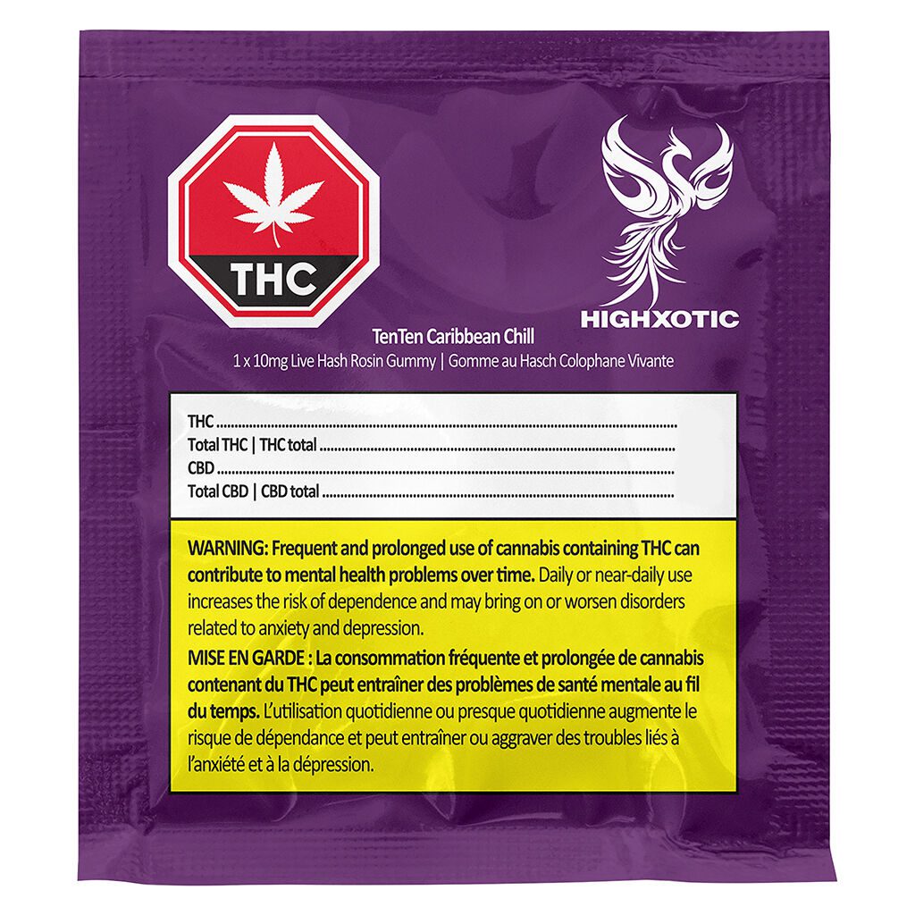 HighXotic TenTen Caribbean Chill Live Rosin Soft Chew 10mg Montrose Cannabis