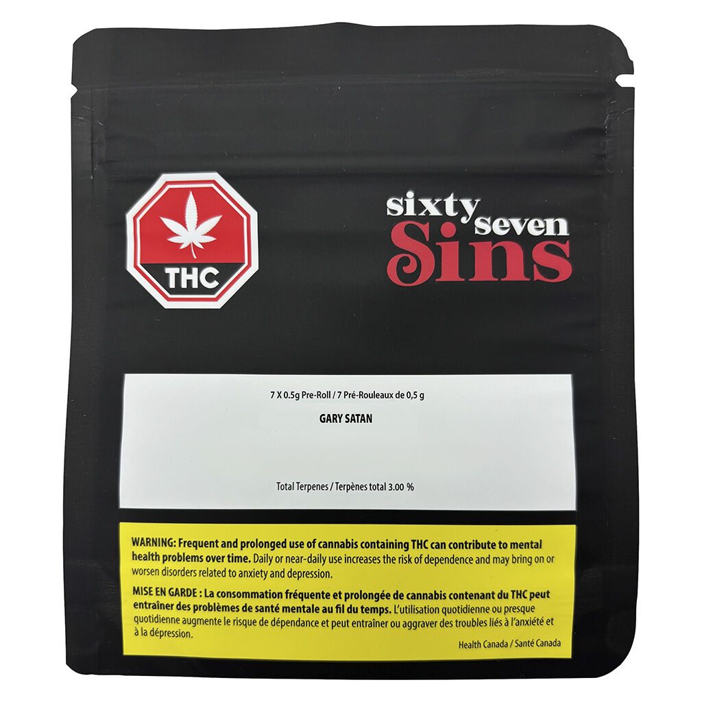 Sixty seven sins gary satan pre rolls 7 pack montrose cannabis