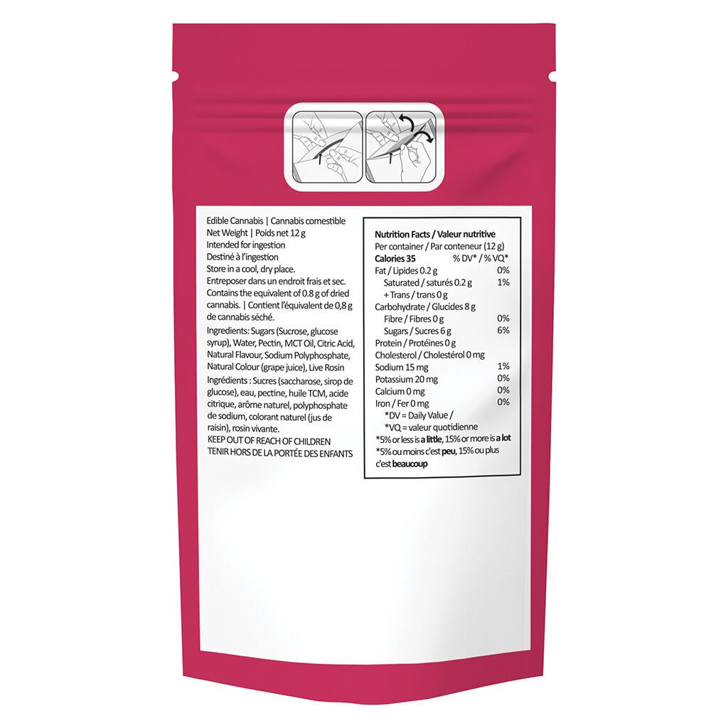 Solventless Live Rosin Sour Cherry Soft Chews 2 Pack <br>Hybrid <br>10mg - Image 3