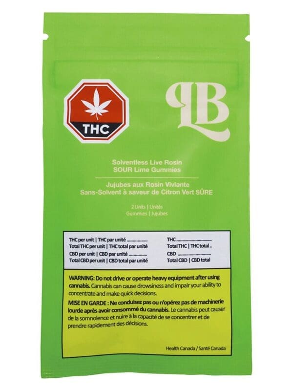 Solventless Live Rosin Sour Lime Soft Chews 2 Pack