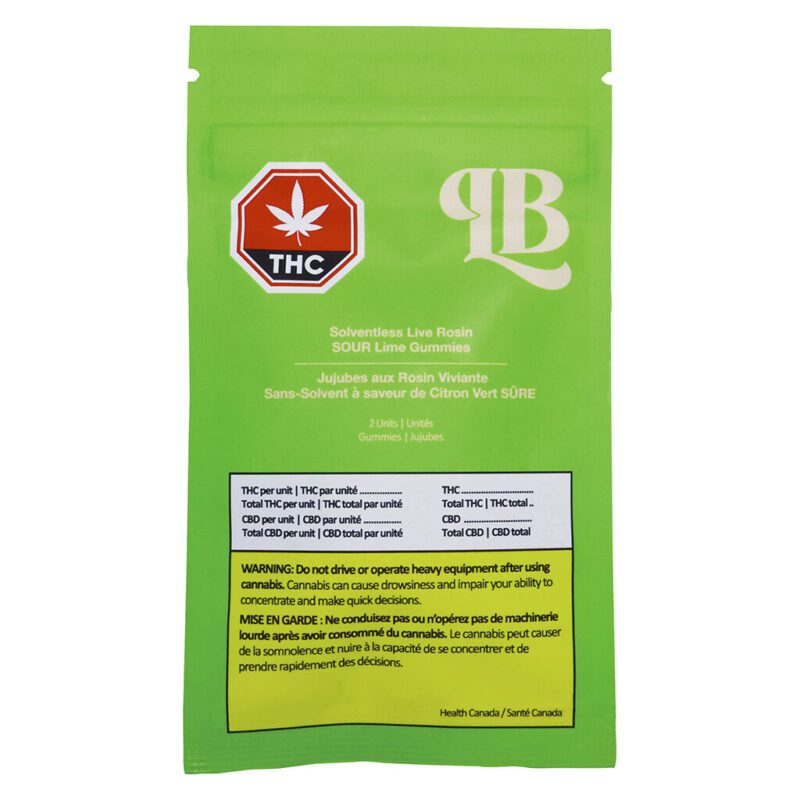 Solventless Live Rosin Sour Lime Soft Chews 2 Pack