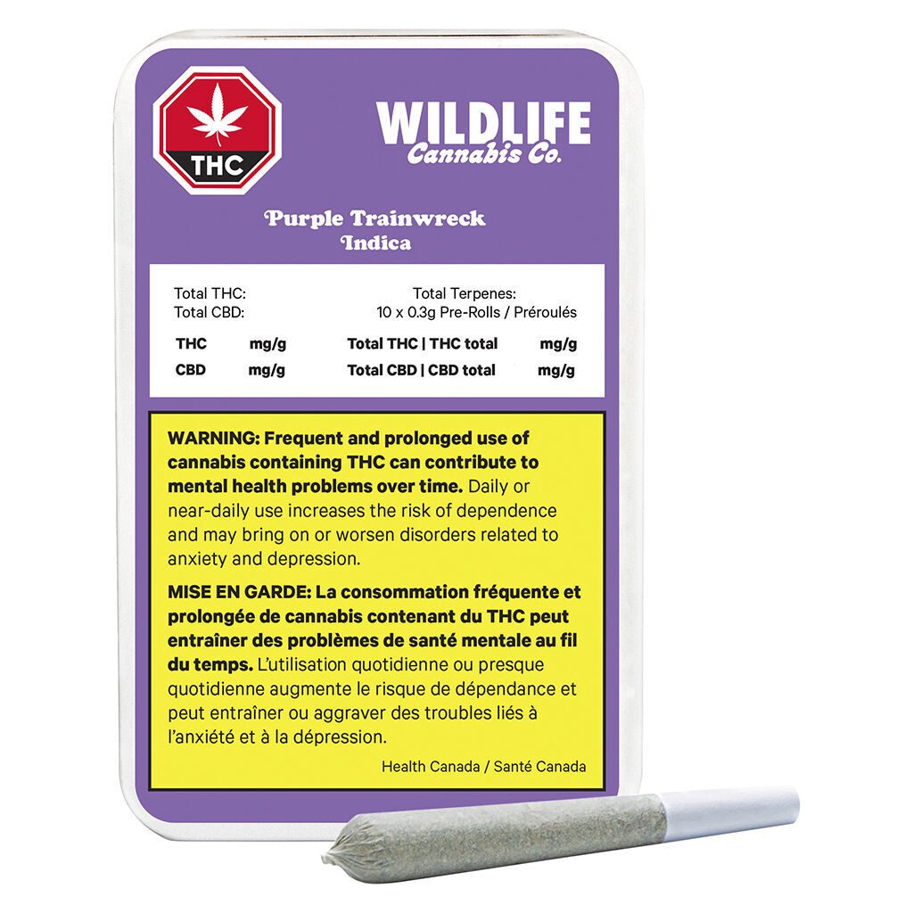 Purple Trainwreck Pre-Rolls 10 Pack <br>Indica <br>28.4% - Image 4