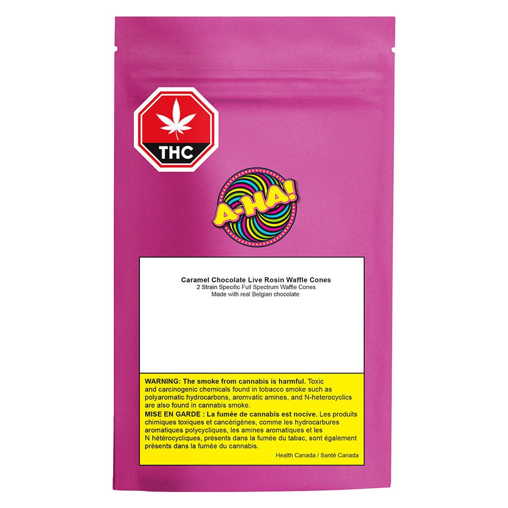 Caramel Chocolate Live Rosin Waffle Cones 2 Pack