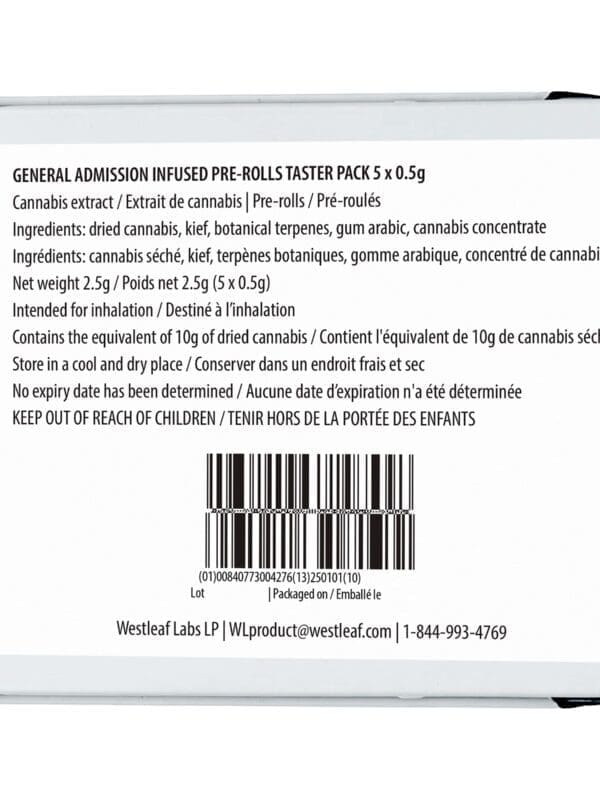Taster Pack Distillate Infused Pre-Rolls 5 Pack