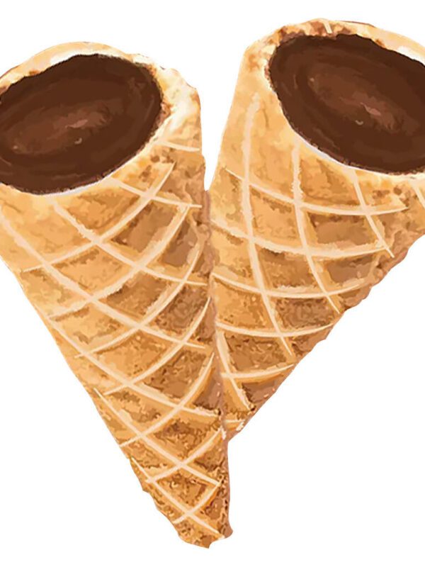 Caramel Chocolate Live Rosin Waffle Cones 2 Pack