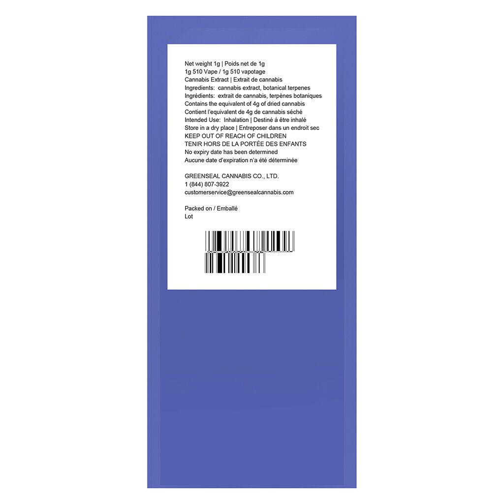 Cryptic Blueberry 510 1g <br>Indica <br>88% - Image 2