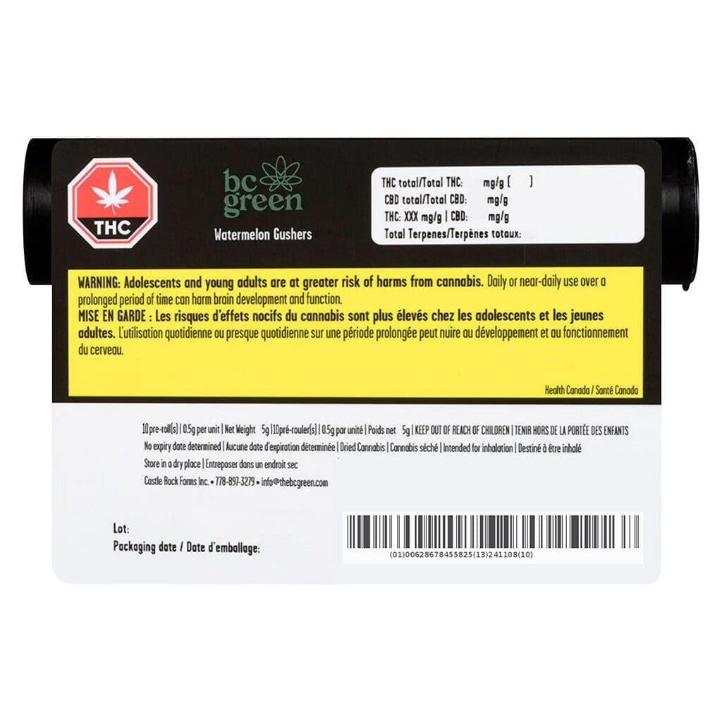 Watermelon Gushers Pre-Rolls 10 Pack <br>Hybrid <br>32.5% | 3.00% Terps - Image 2
