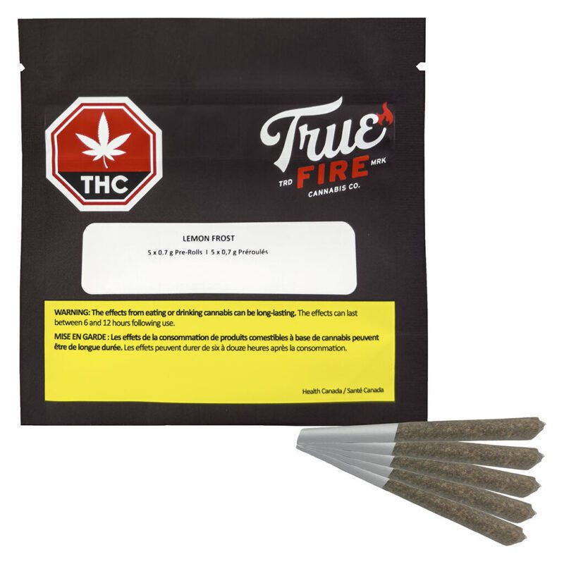 Lemon Frost Pre-Rolls 5 Pack <br>Sativa <br>30.5% - Image 4