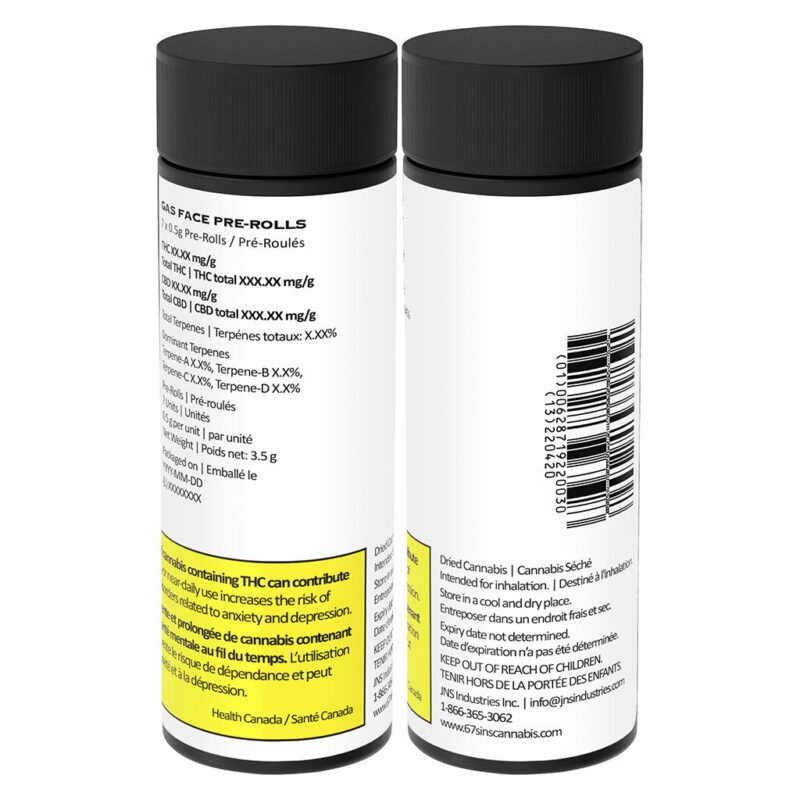 Gas Face Pre-Rolls 7 Pack <br>Indica <br>28.9% | 2.66% Terps - Image 3