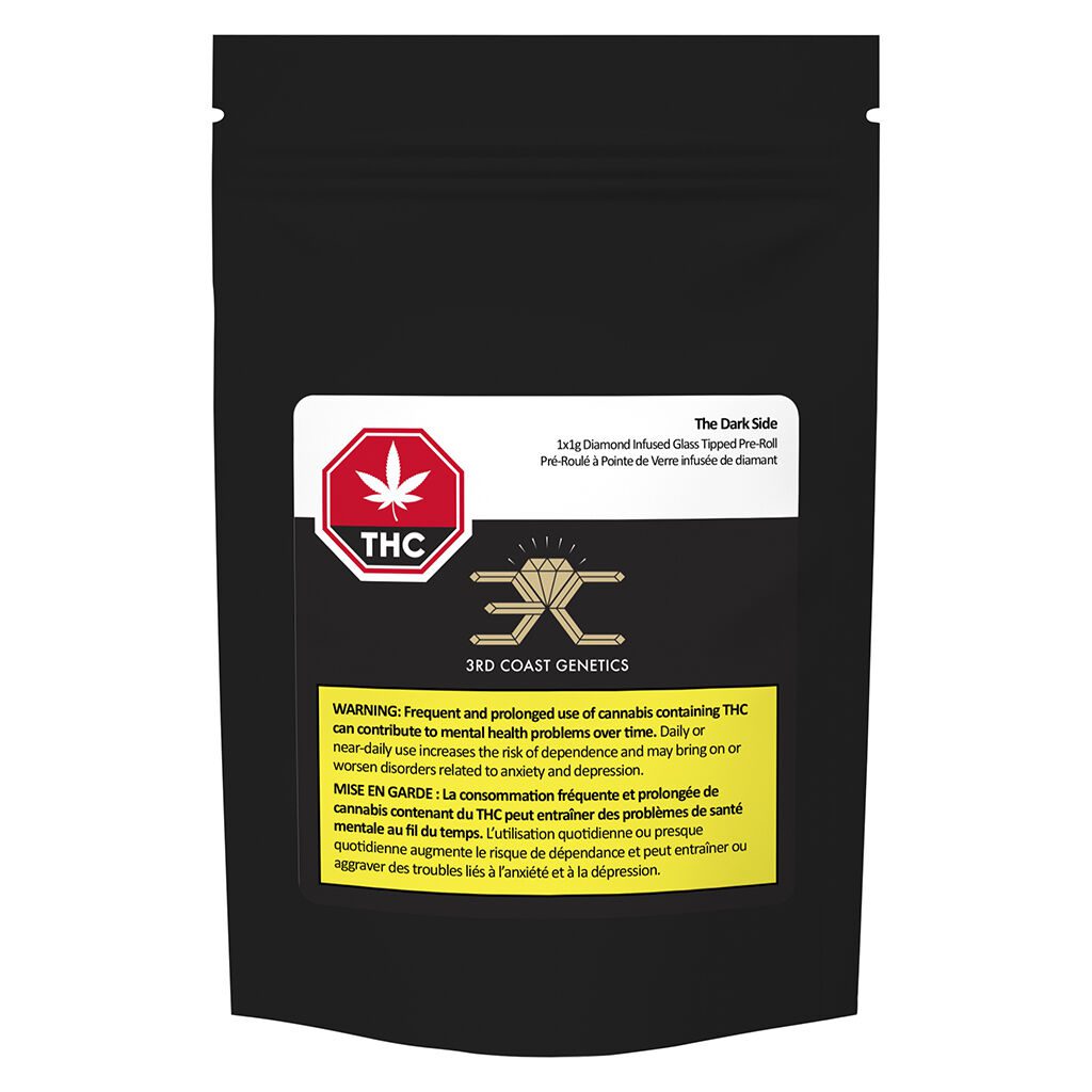 The Dark Side Glass Tip Pre-Roll Diamond INFUSED Single <br>Indica <br>43.5% - Image 2