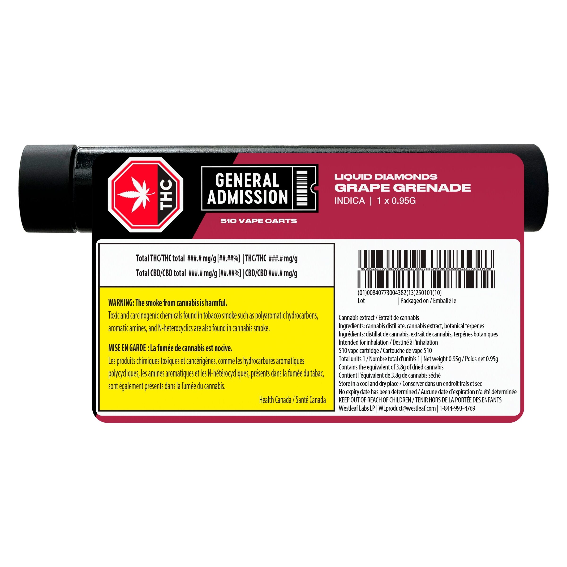 Grape Grenade Liquid Diamond 510 0.95g <br>Indica <br>95.3% - Image 3