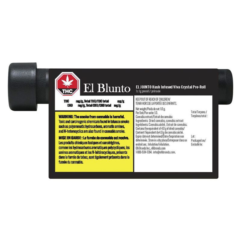 El Jointo Hash Infused Viva Crystal Pre-Roll Single <br>Sativa <br>34.6% | 3.50% Terps - Image 3