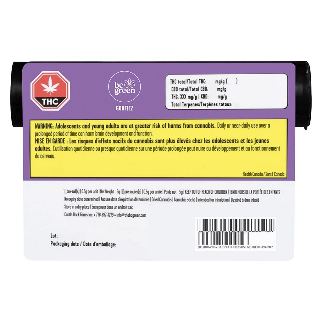 Goofiez Pre-Rolls 10 Pack <br>Indica <br>30.8% | 3.00% Terps - Image 2