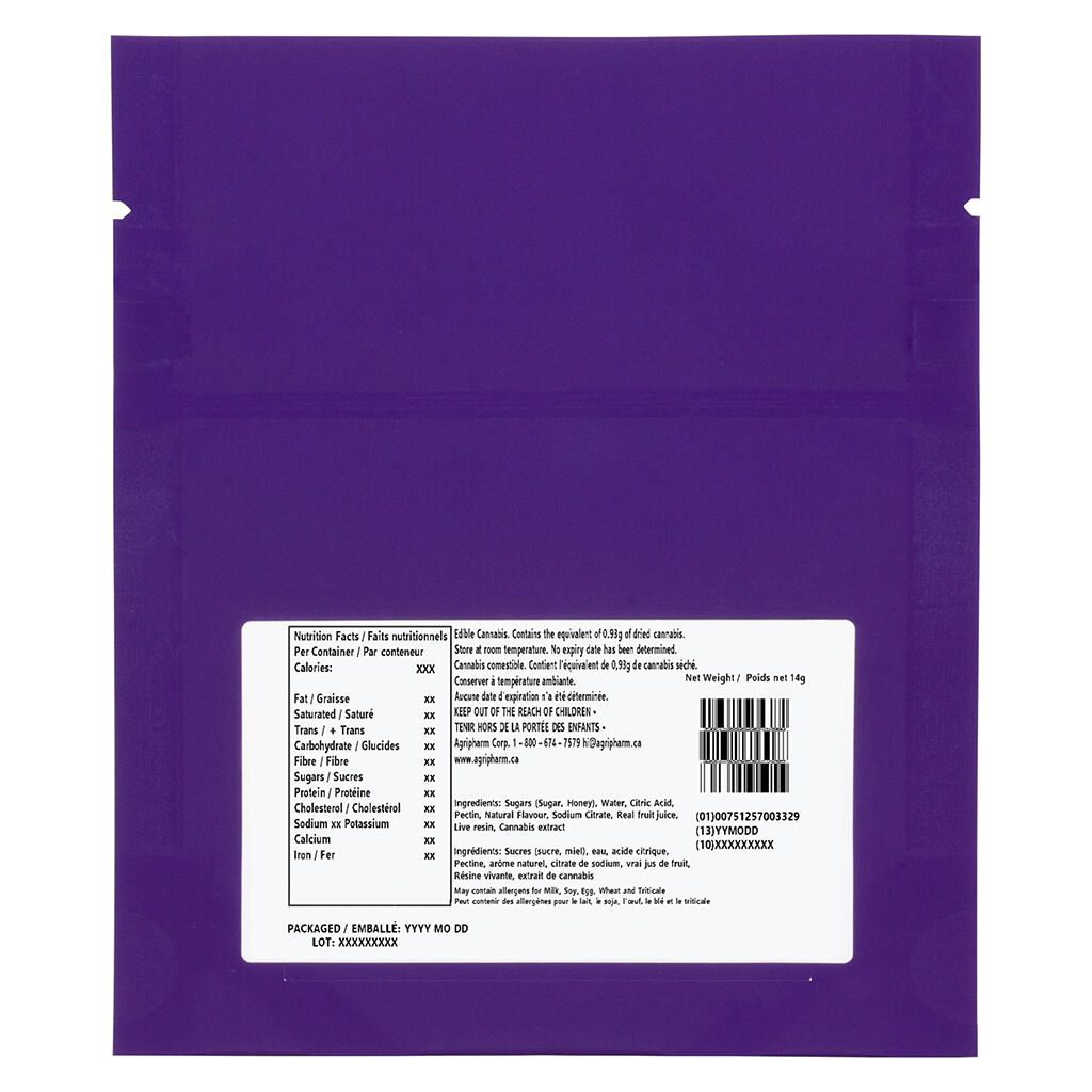 Gorilla Zkittles Live Resin 4 Pack Soft Chews <br>Indica <br>10mg THC - Image 3