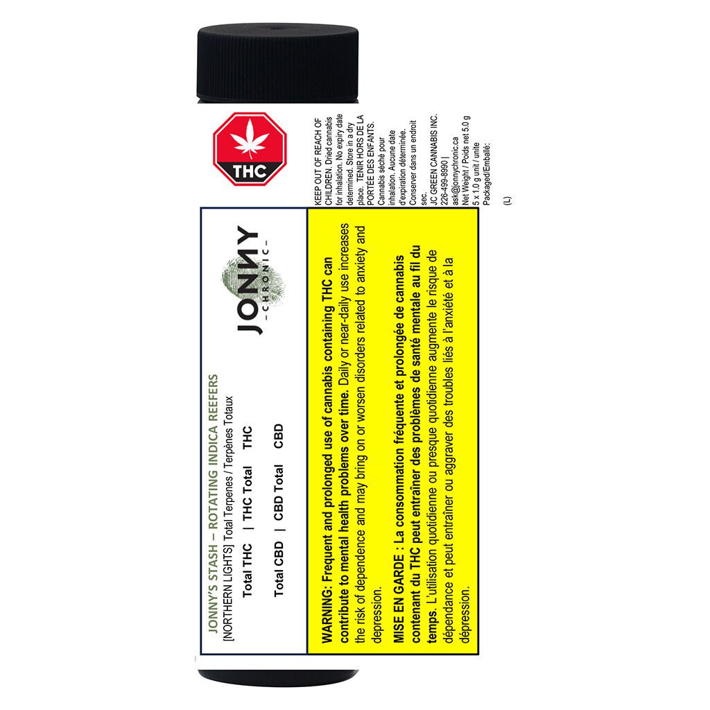 Jonny's Stash Rotating Indica Reefers 5 Pack by Jonny Chronic