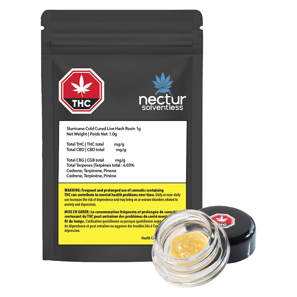 Slurricane Cold Cured Live Hash Rosin 1g by Nectur Solventless