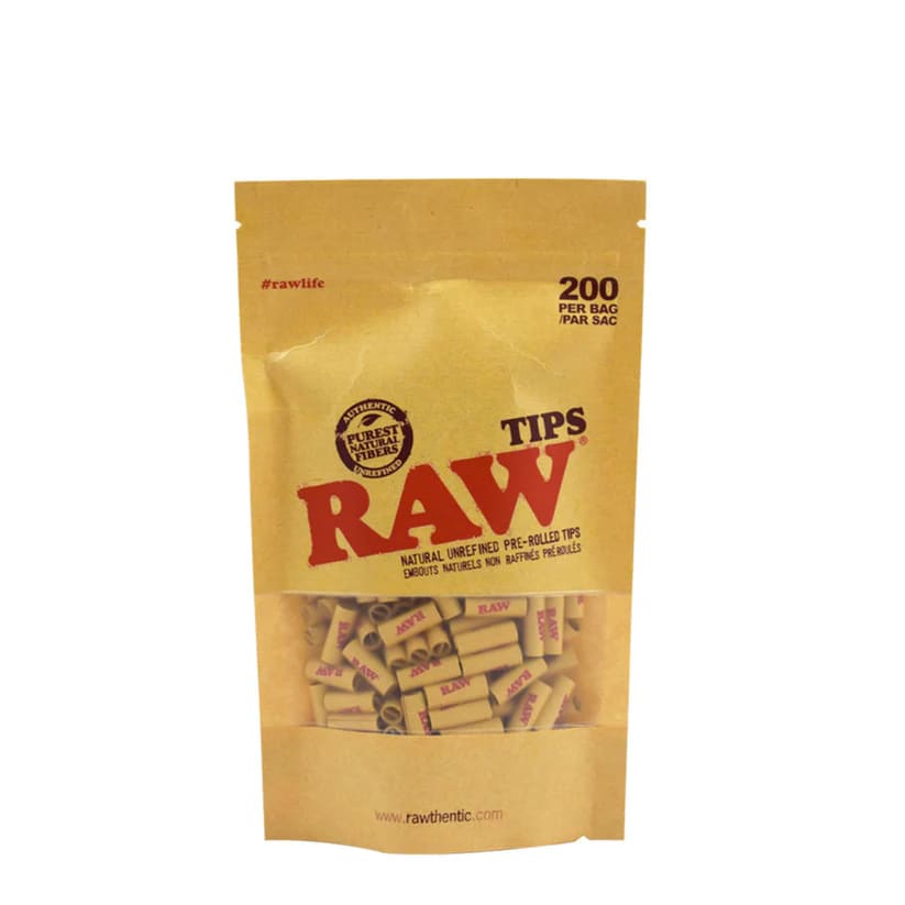 Raw Pre-Rolled Unbleached Tips <br>200 Pack