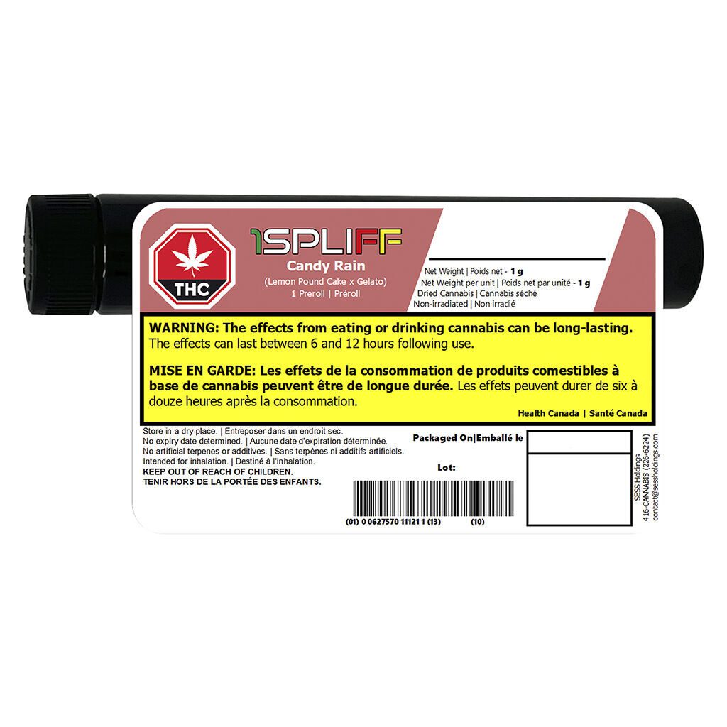 Candy Rain Premium Glass Tip Pre-Roll Single by 1Spliff