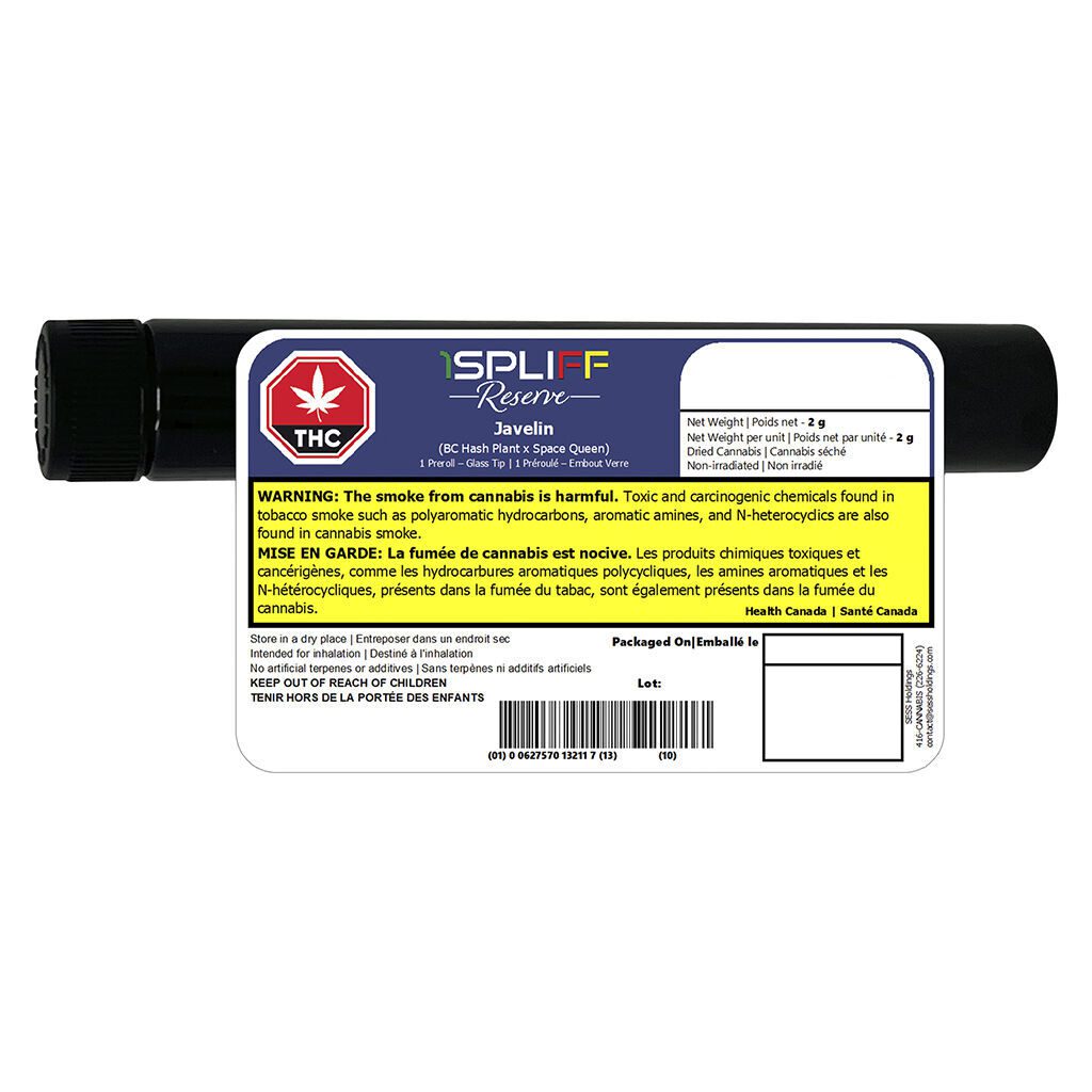 Javelin Premium Glass Tip Pre-Roll Single <br>Sativa <br>28.0% | 3.17% Terps - Image 3