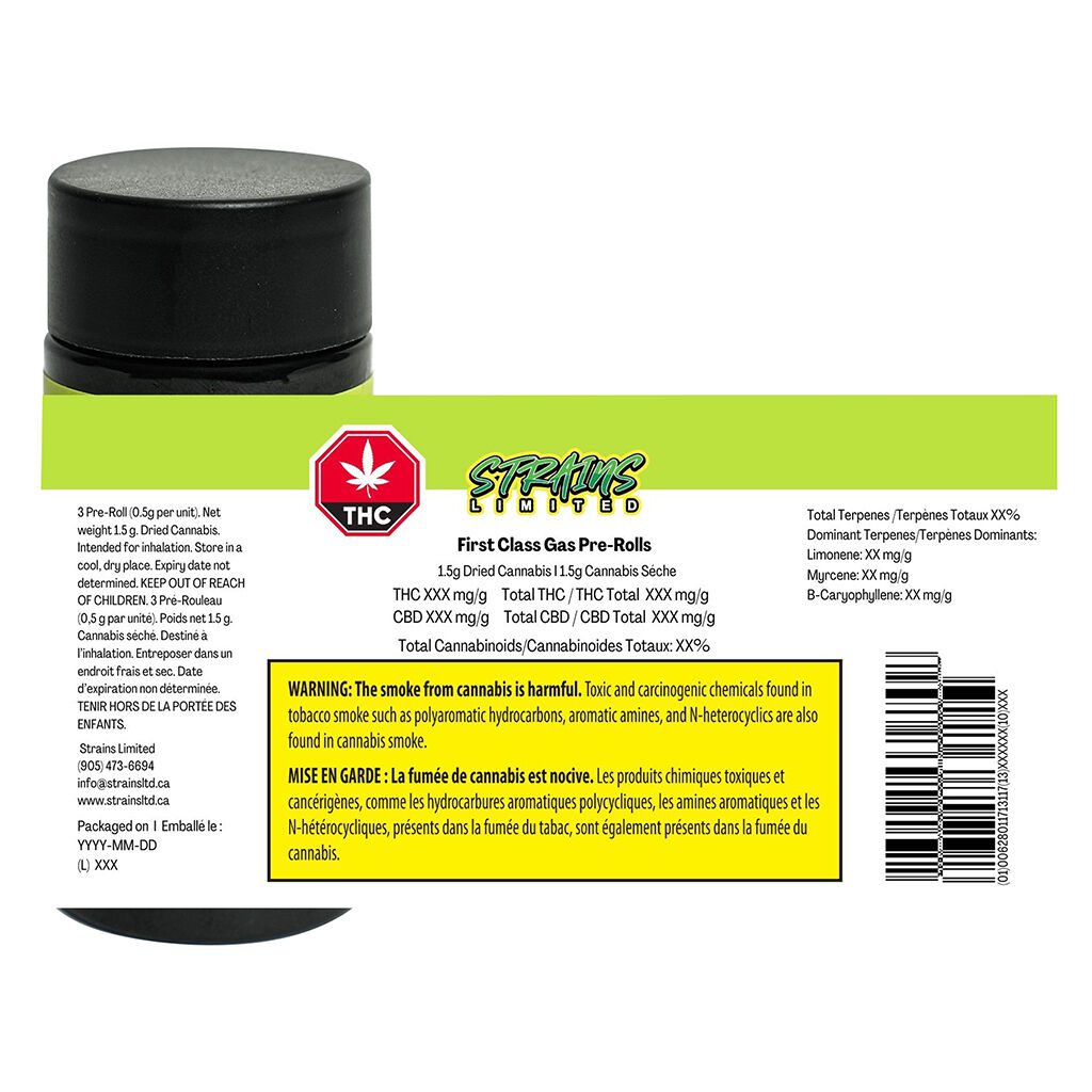 First Class Gas Pre-Rolls 3 Pack by Strains