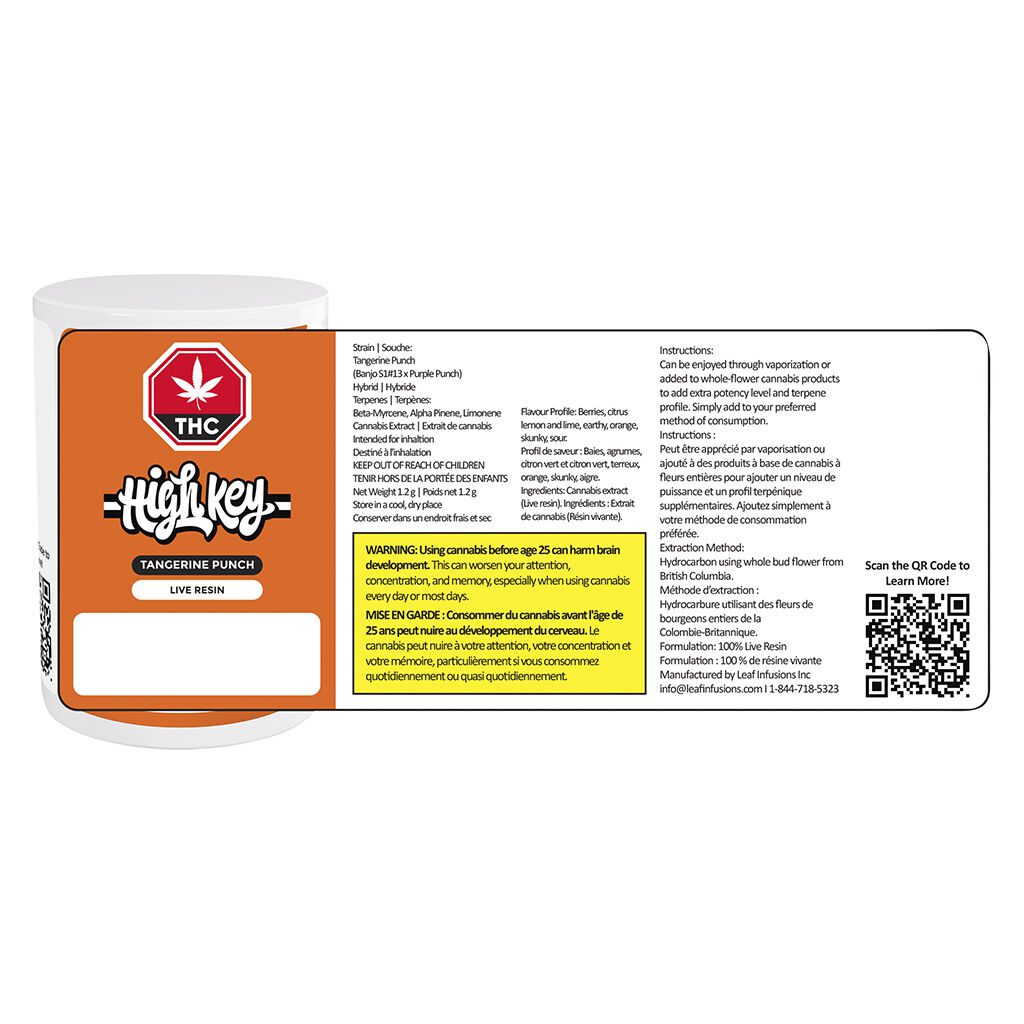 Tangerine Punch Live Resin Concentrate 1.2g <br>Hybrid <br>0.0% | 0.00% Terps - Image 3