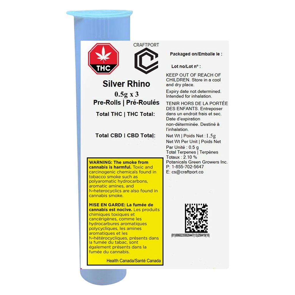Silver Rhino Pre-Rolls 3 Pack <br>Sativa <br>30.0% | 1.18% Terps - Image 3