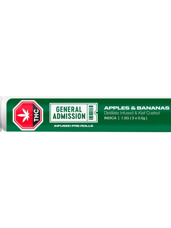 Apples & Bananas Distillate Infused Pre-Rolls 3 Pack by General Admission