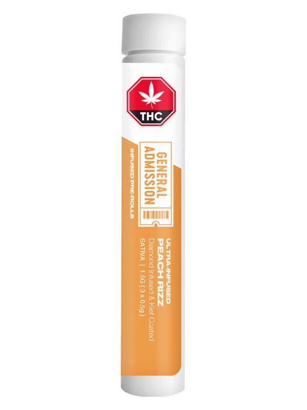 Peach Rizz Diamond Infused Pre-Rolls 3 Pack by General Admission