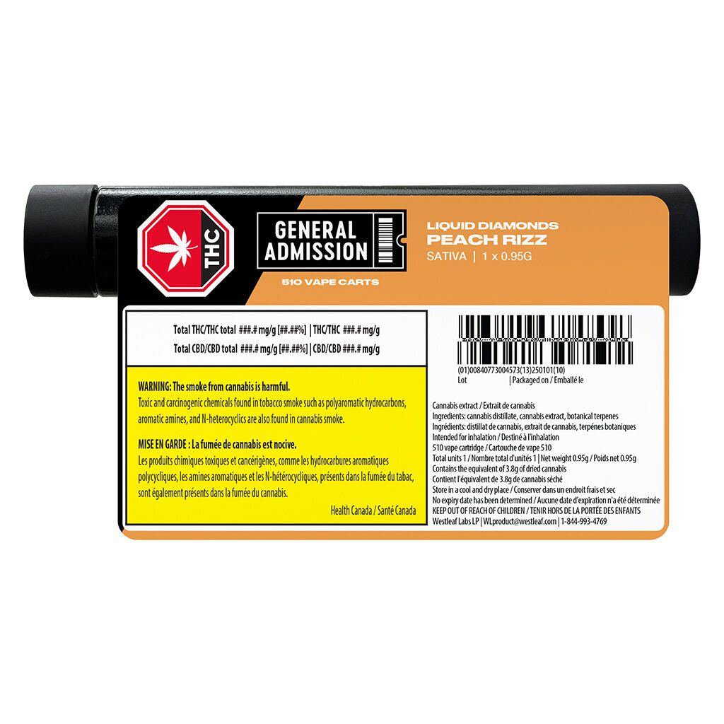 Peach Rizz Liquid Diamond 510 0.95g <br>Sativa <br>95.3% - Image 3