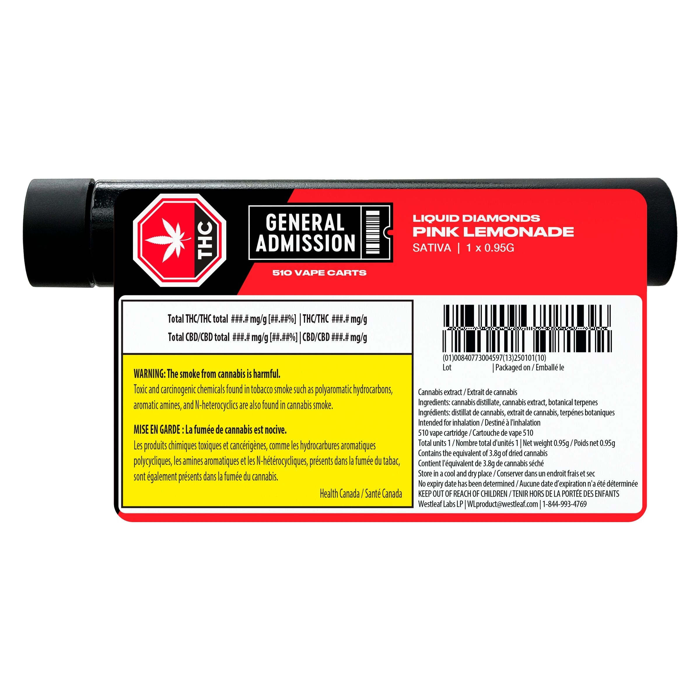 Pink Lemonade Liquid Diamond 510 0.95g by General Admission