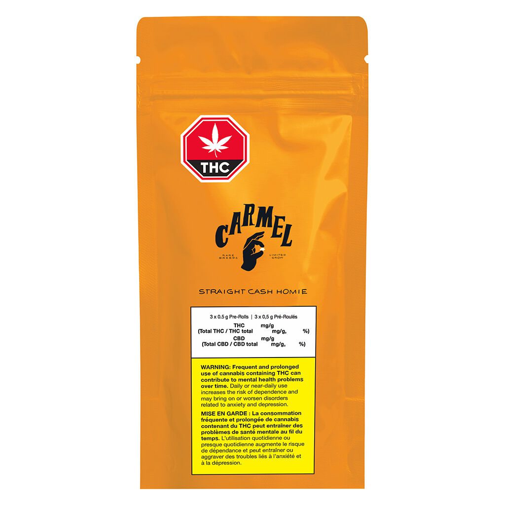 Straight Cash Homie Pre-Rolls 3 Pack by Carmel