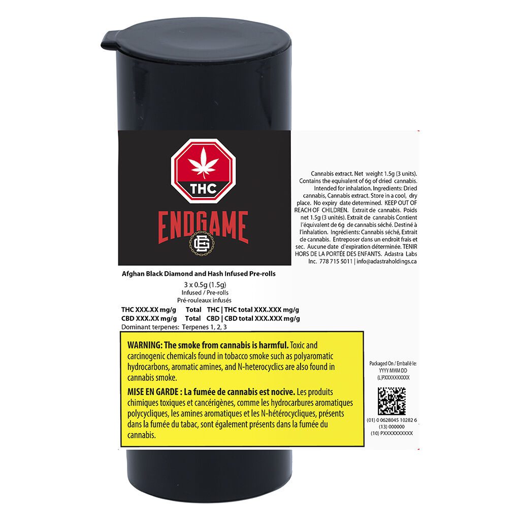 Afghan Black Diamond & Hash Infused Pre-Rolls 3 Pack <br>Indica <br>47.30% - Image 3