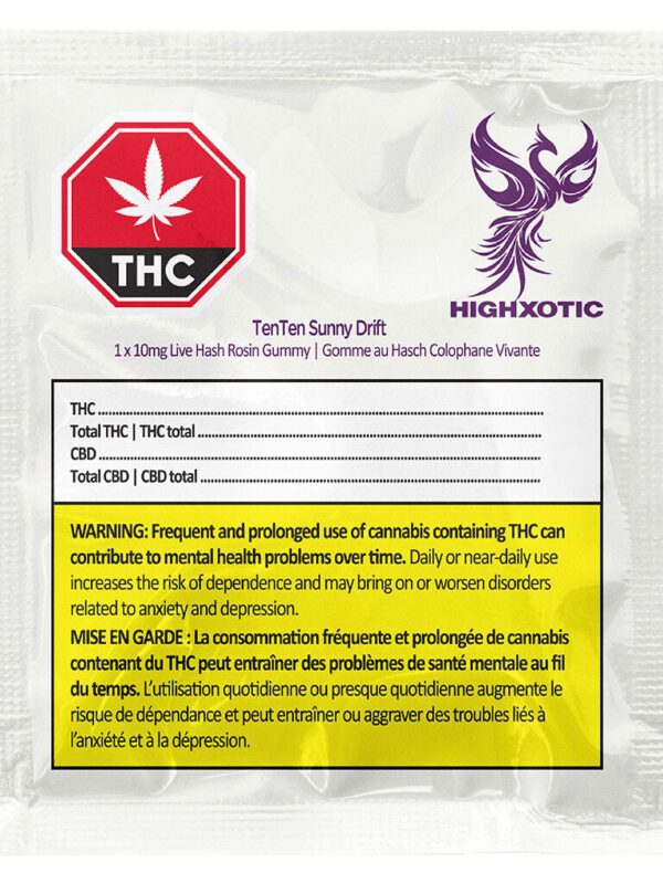 TenTen Sunny Drift Live Rosin Soft Chew 1 Pack by HighXotic