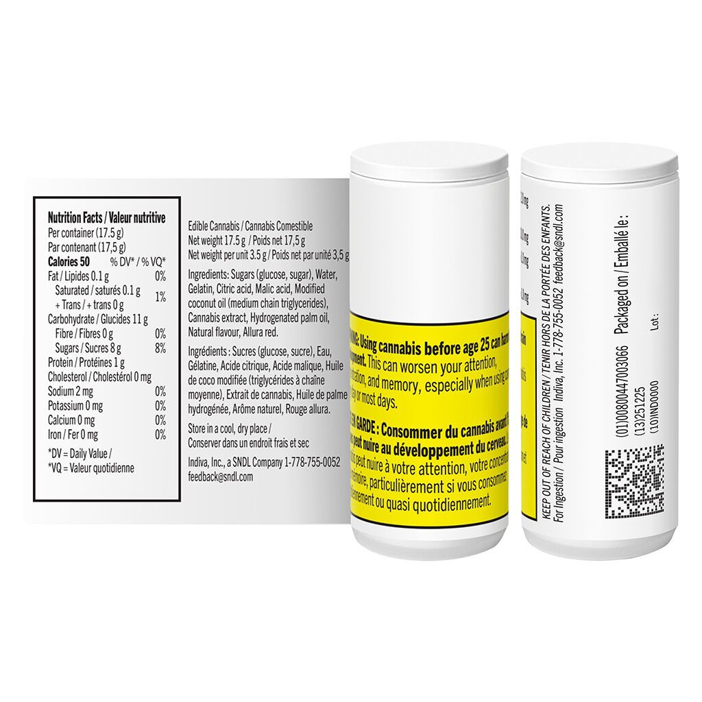 Sour Cherry Bliss 1:1:1 5 Pack Soft Chews <br>10mg CBC | 10mg CBG <br>10mg THC - Image 3