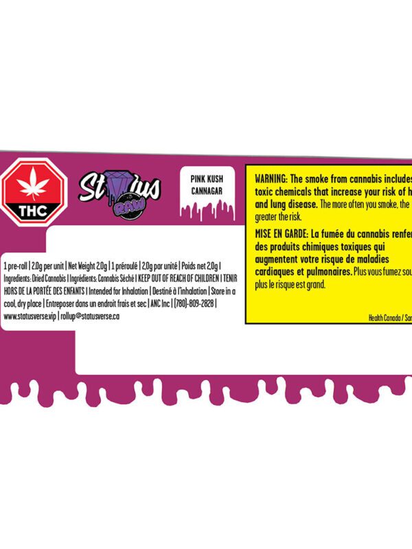 Pink Kush Cannagar Blunt Single by Status