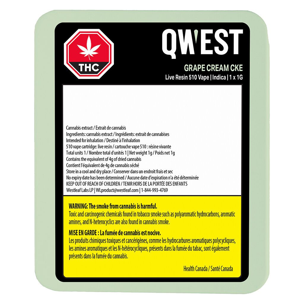 Grape Cream CKE Live Resin 510 1g by Qwest