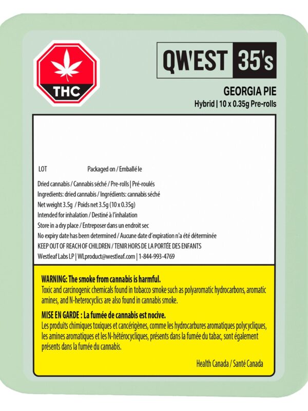 35’s Georgia Pie Pre-Rolls 10 Pack by Qwest