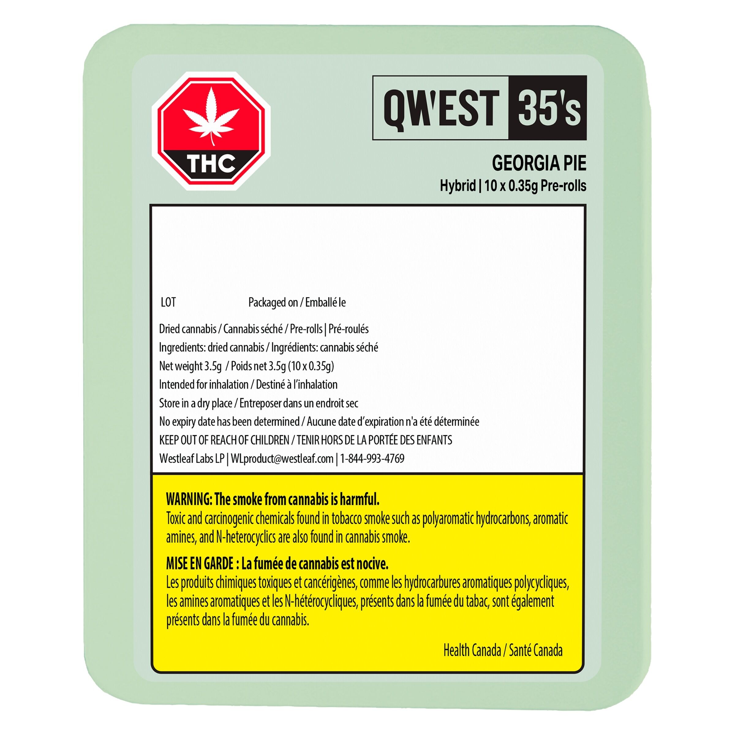 35’s Georgia Pie Pre-Rolls 10 Pack by Qwest