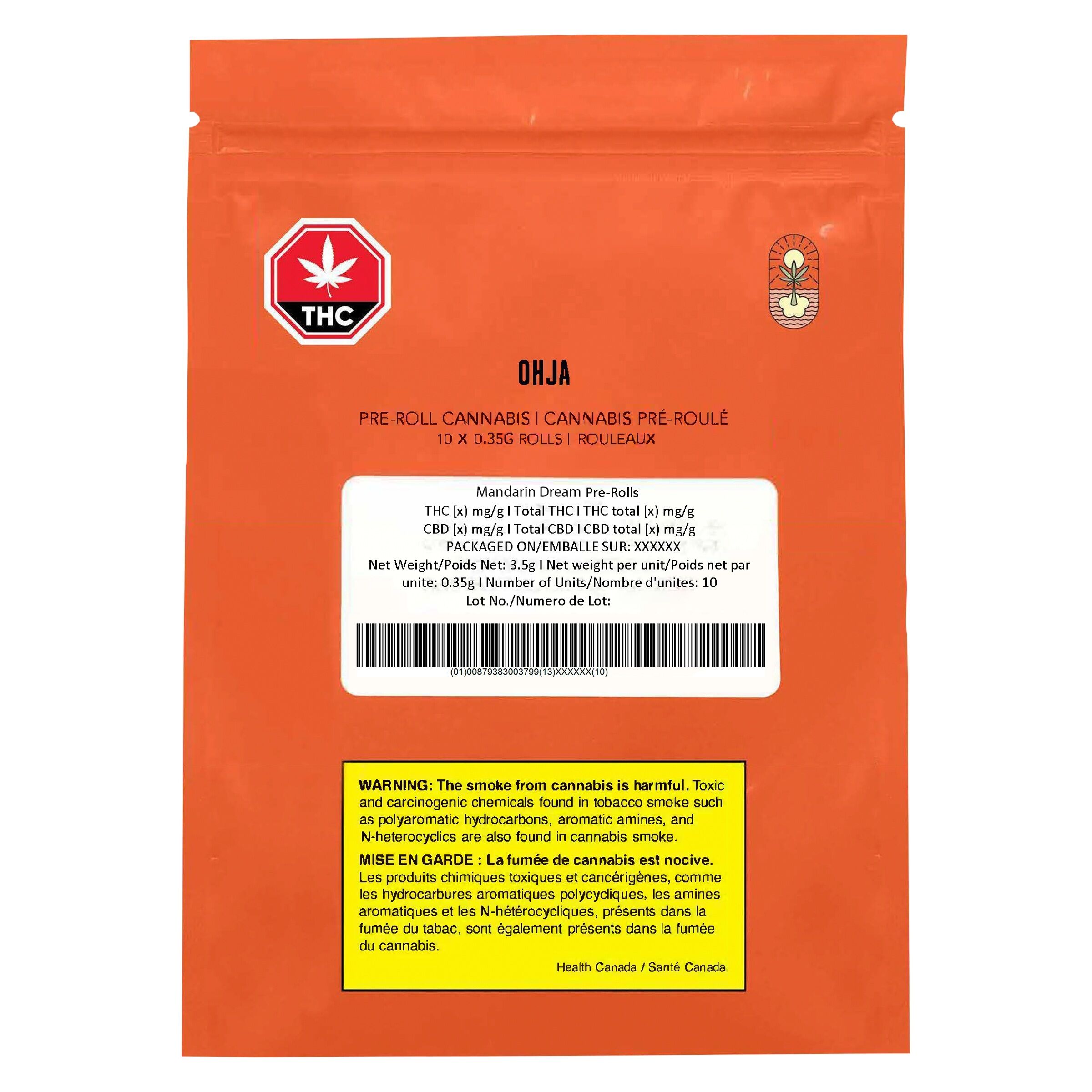 Mandarin Dream Pre-Rolls 10 Pack by OHJA