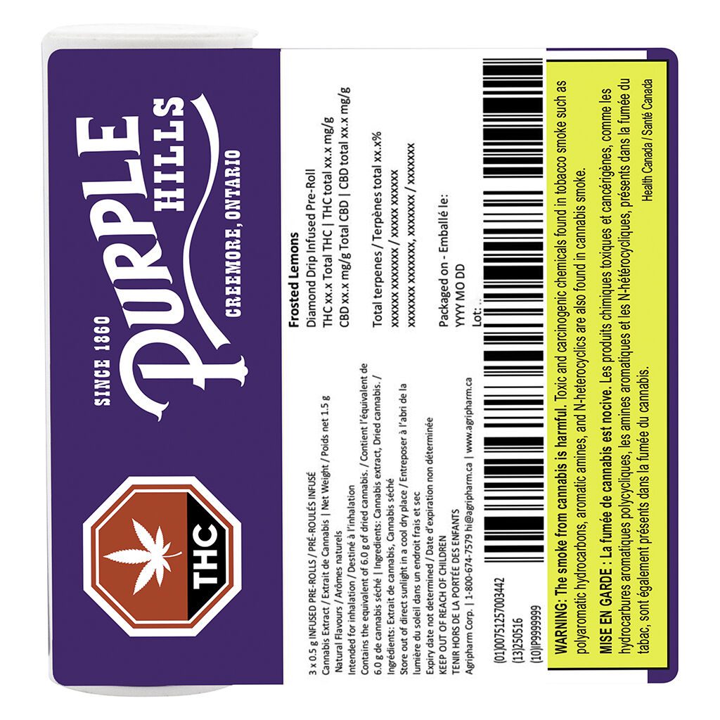 Frosted Lemons Diamond Drip Infused Pre-Rolls 3 Pack <br>Sativa <br>48.0% | 9.30% Terps - Image 3