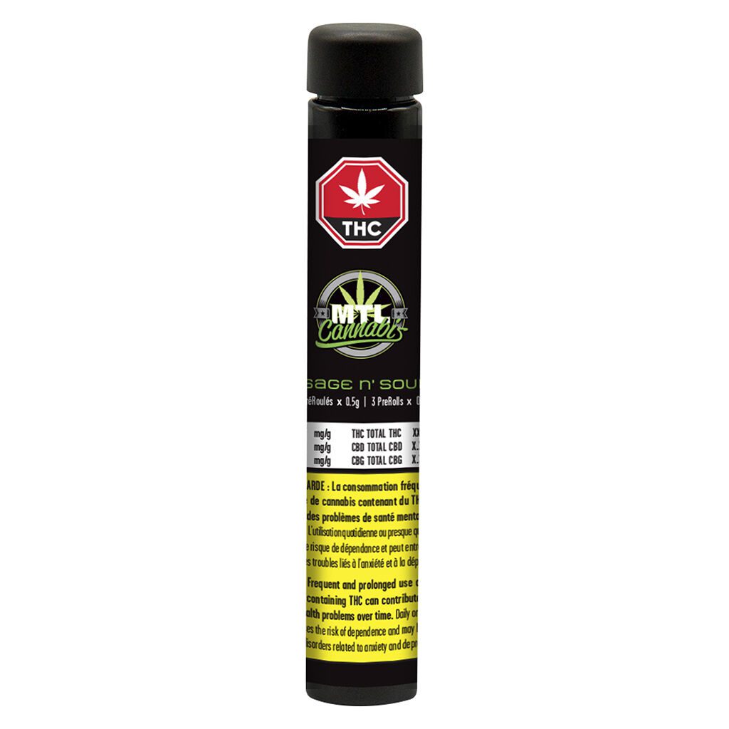 Sage n’ Sour Pre-Rolls 3 Pack by MTL Cannabis 