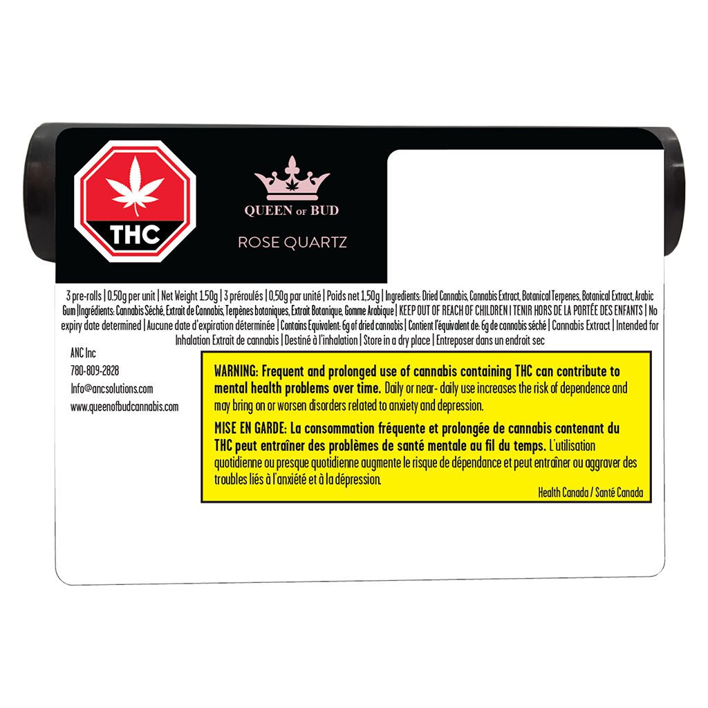 Rose Quartz Infused Diamond Coated Pre-Rolls 3 Pack <br>Indica <br>36.50% | 4.10% Terps - Image 3